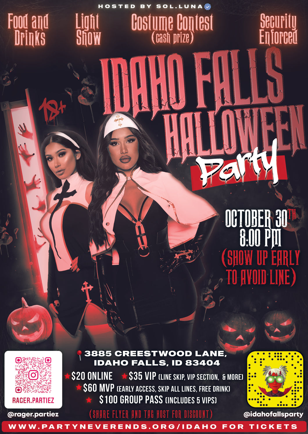 Idaho Falls Halloween Party Group Pass