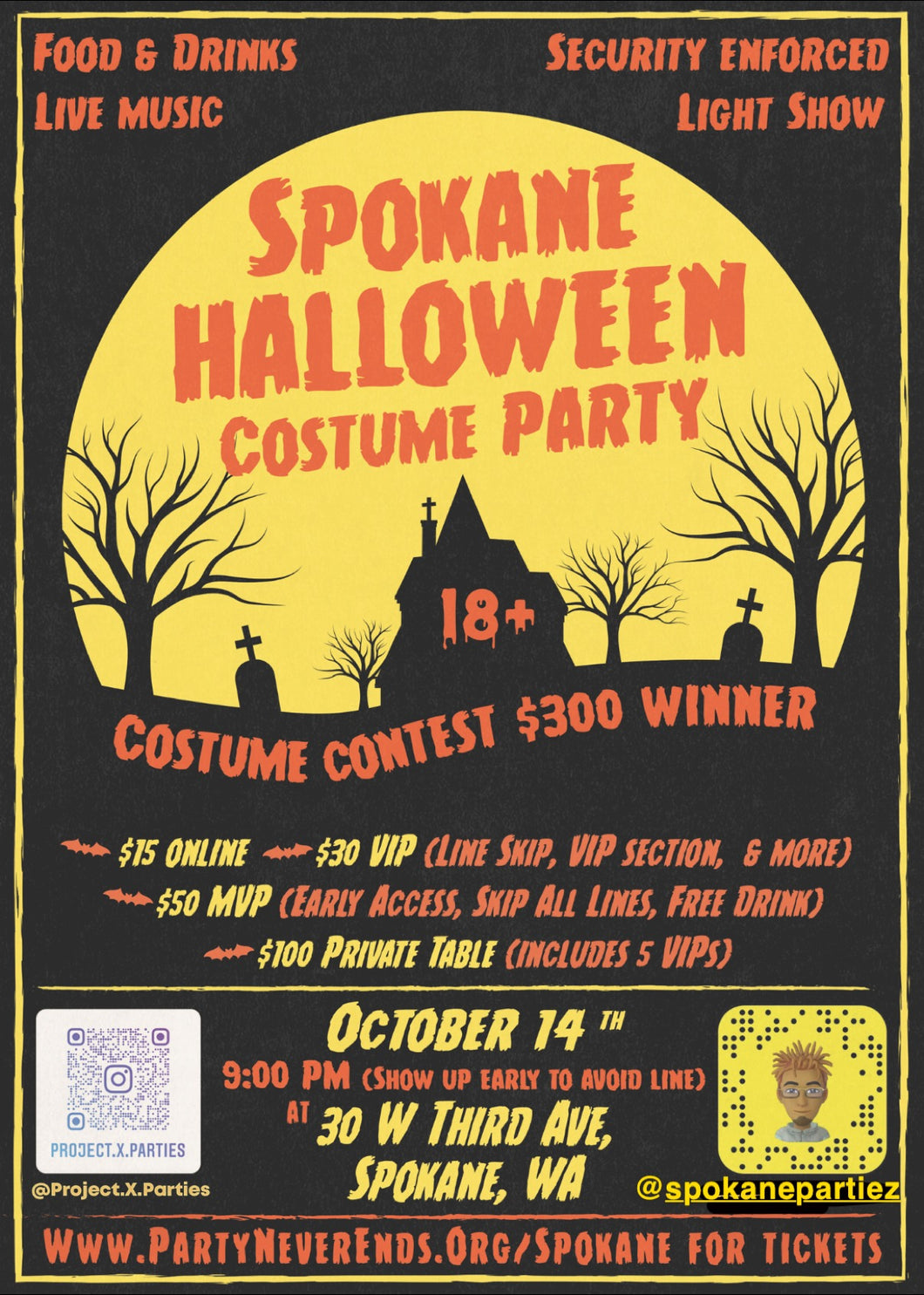 All Ages Spokane Halloween Party VIP