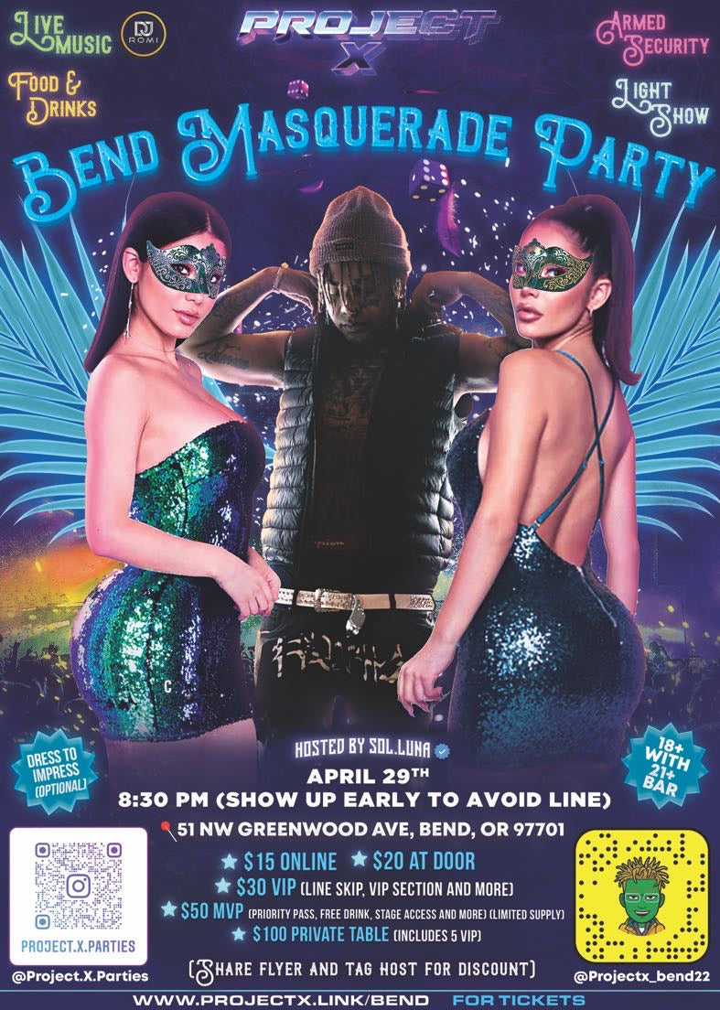 Bend Masquerade Party Group Ticket